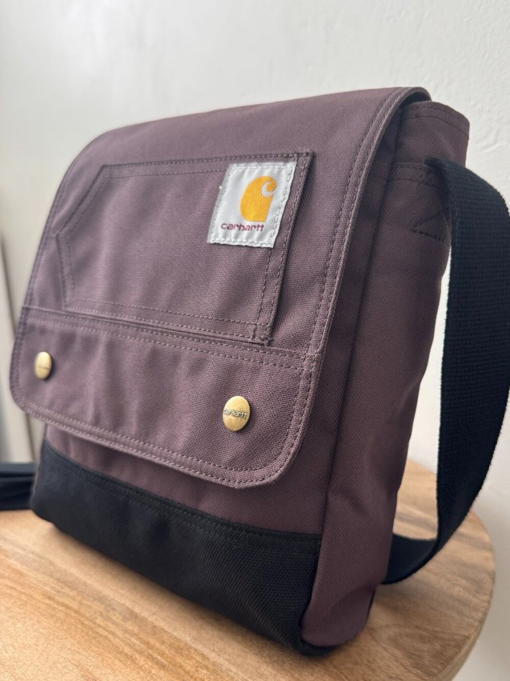 Carhartt Canvas Crossbody Messenger Bag Brown Utility Workwear - Picture 4 of 12
